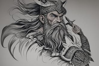 create viking art for your tattoo or tshirt