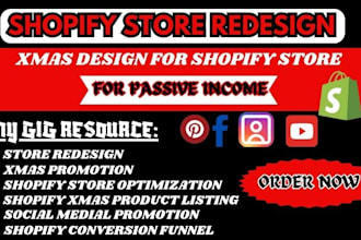 do shopify redesign and xmas store promotion