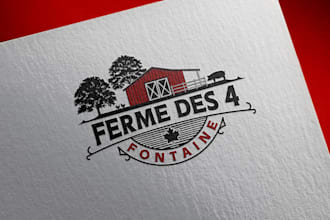 create a unique farm fontaine logo design with a rustic