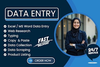 do fast and accurate data entry, web research, copy paste, and more
