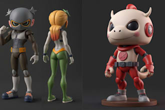 sculpt custom pet toys, 3d objects for printing and action figure character