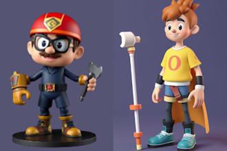 create action figure toy, 3d model, doll, funko and 3d cartoon character for stl