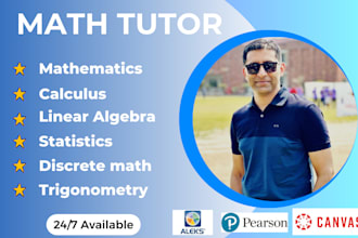 be your math tutor, help in calculus linear algebra discrete math trigonometry