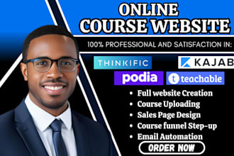 kajabi website design kajabi sales funnel thinkific teachable podia