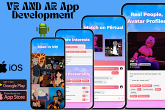 develop a reponsive VR apps, ar app, VR games for meta quest and unity games
