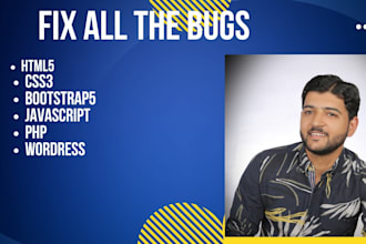 fix PHP HTML5 css3 bootstrap5 js and wordpress issues in 24h