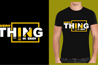 minimalist typography or unique trendy t shirt design