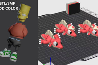 3d scan stl file clean up model split, and slice add color repair stl 3mf