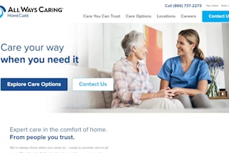design home health care website senior care website assisted living website