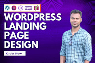 create or clone and modern elementor landing page, wordpress website landing