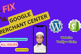 fix google merchant center  suspension,misrepresentation