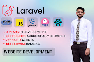develop, fix and customize php laravel website with API development  integartion