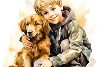 watercolor children story book illustration