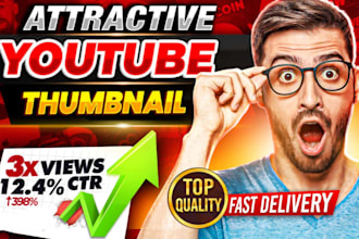 design attractive clickbait amazing youtube thumbnail in 3hr