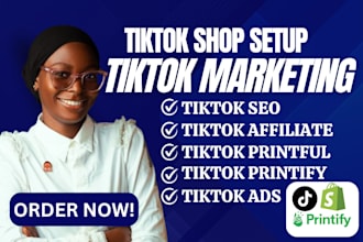 setup tiktok shop ads affiliate printful printify SEO fb pixel redesign shopify