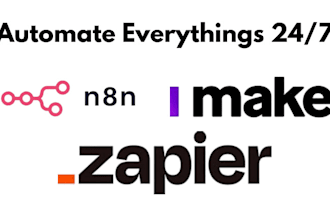 do n8n, zapier and make com api automation and integration workflow in 24hr