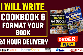 write a cookbook and format your book for amazon KDP