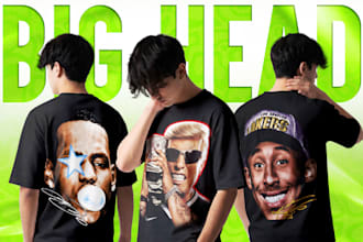 design custom big head 90s vintage bootleg rap tee