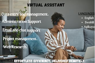 be your  virtual assistant for data, admin and support