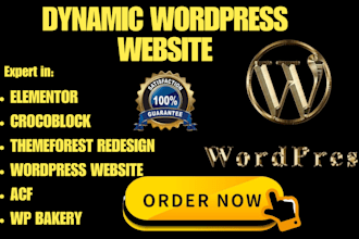 build dynamic wordpress website using crocoblock, jet engine, acf, elementor