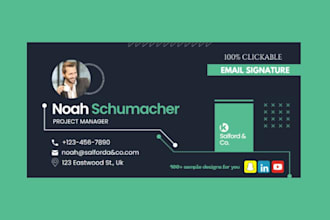 make clickable animated HTML email signature for gmail, outlook, apple etc