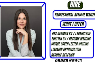 write an outstanding cover letter, german or english CV resume lebenslauf