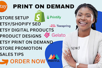 etsy shopify print on demand printful printify gelato shineon redbubble ecwid