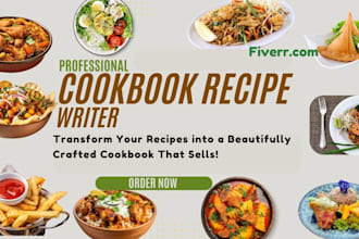 create cookbook, meal plans, recipes ebook pdf editable canva template food blog