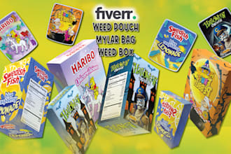 design boxes, mylar bag, and packaging product labels