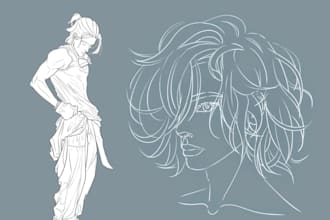 draw stylized portraits in line art