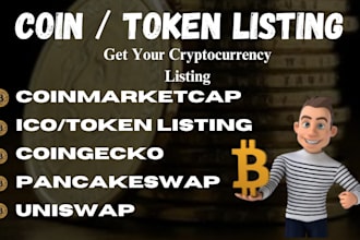 create tokens,do coin token listing on coinmarketcap, coingecko and more