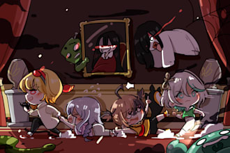 draw chibi comic scene