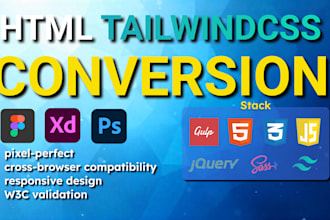 convert PSD to html tailwindcss, figma to html tailwindcss