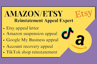 write etsy amazon tiktok shop google my business reinstatement appeal letter