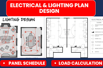 do electrical, lighting plan, panel schedule and load calculations