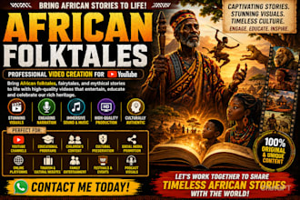 create unique ai videos for african folktales fairytale myth stories for youtube