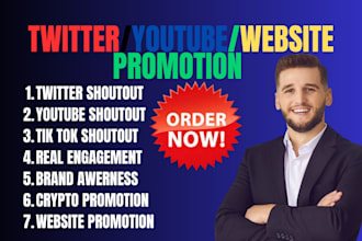 promote twitter youtube videos,increase organic subscribers,shoutout,marketing