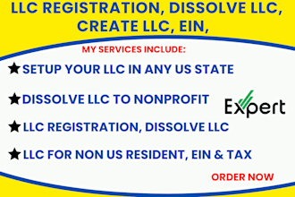 dissolve us llc, close ein for us and non us resident, llc registration and ein