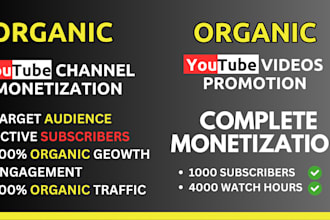 do organic youtube channel promotion for monetization