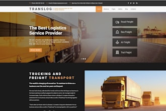 design logistics website cargo dispatch freight transport trucking landing page