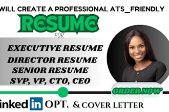 write resumes for directors, senior board members, svp, and c suite executives