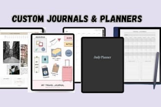 design custom planner,digital journal,printable journal,journal,and covers