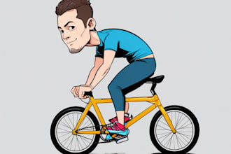 draw full body big head cartoon caricature