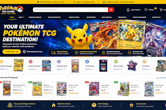 build pokémon trading card shopify store, tcg website, and collectibles shop