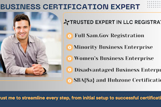 get your business registered on sam gov, assist with mbe, wbe, dbe certification