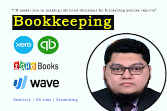 setup and do bookkeeping with zoho books, quickbooks, xero