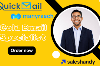 set up saleshandy manyreach or quickmail for cold email outreach