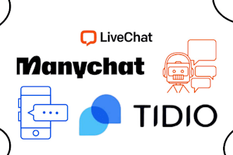 build ai chatbot using manychat, livechat, tidio for websites and social media
