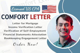 audit financial statement tax returns US CPA comfort letter mortgage or income