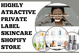 design private label skincare shopify store skincare , cosmetics website